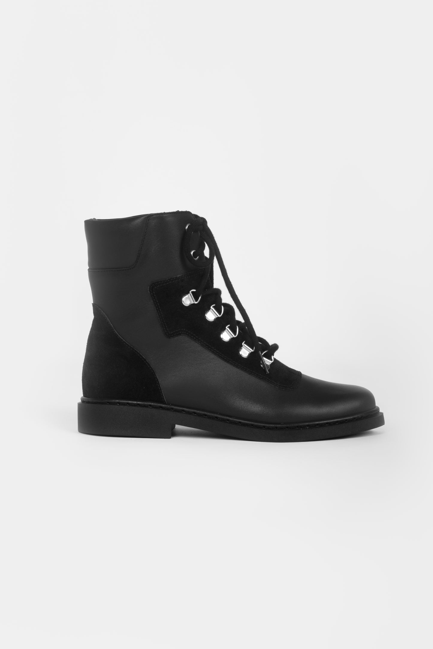 Alberta Black Combat Boots