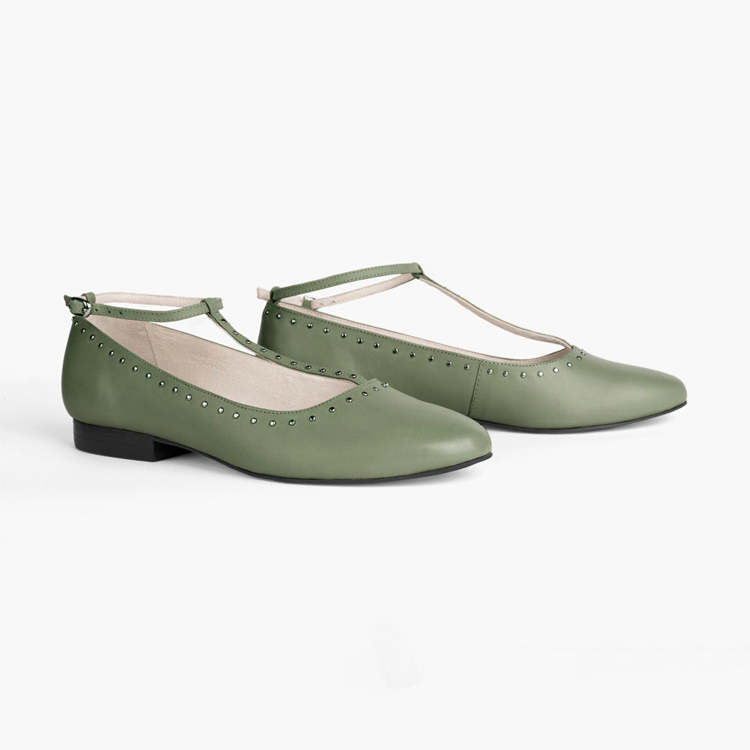 Larissa Military Green Ballerinas