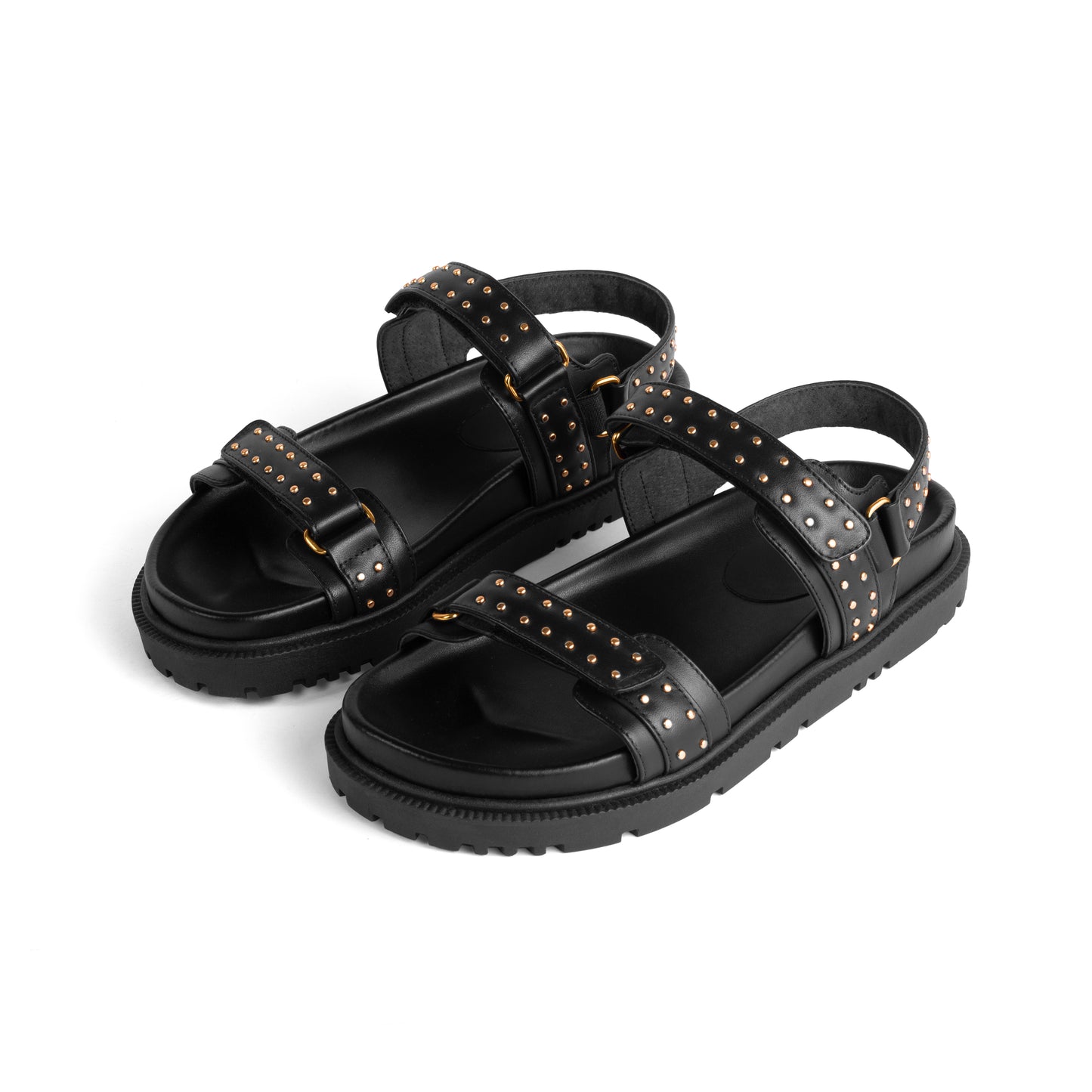 Megan Studded Black Sandals