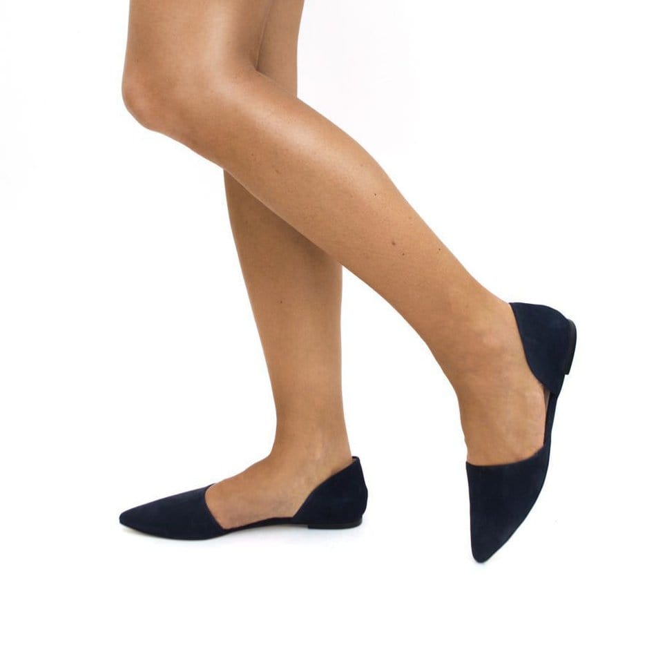 Vinci Shoes Anastasia Navy Blue Ballerinas