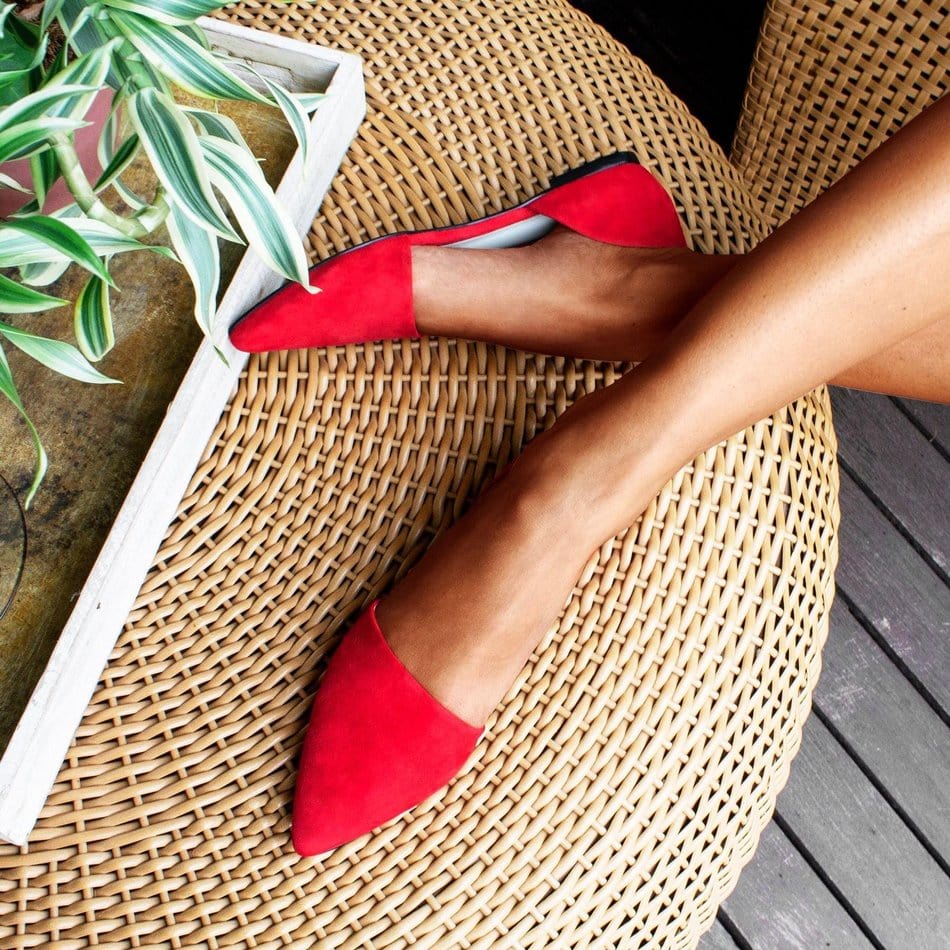 Vinci Shoes Anastasia Red Ballerinas