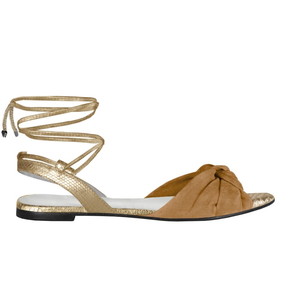 Vinci Shoes Cintia Gold Ballerinas