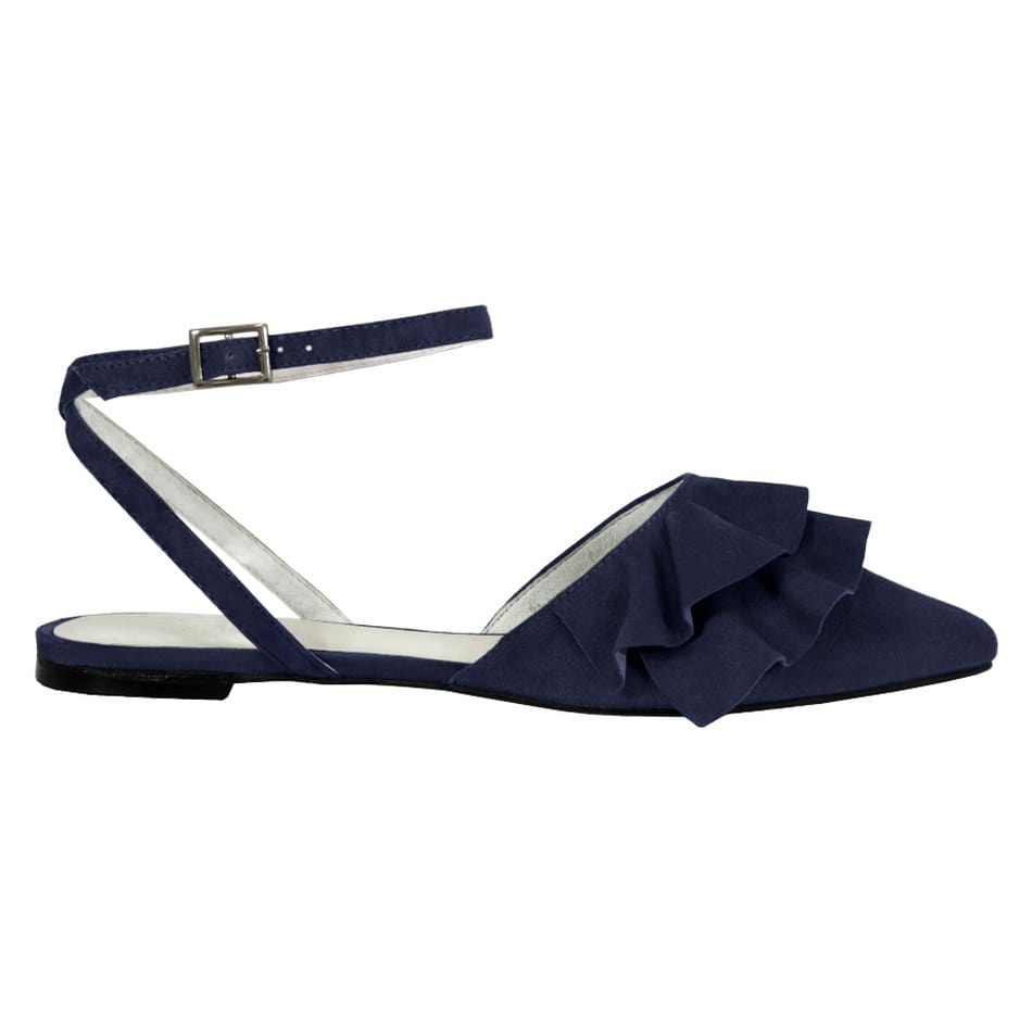 Vinci Shoes Tutu Navy Blue Ballerinas