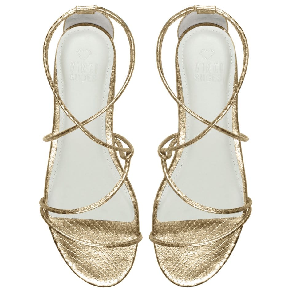 Vinci Shoes Cicy Gold Sandals