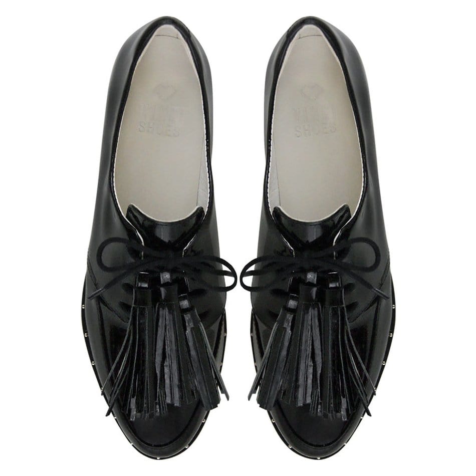 Vinci Shoes Gigi Black Oxfords