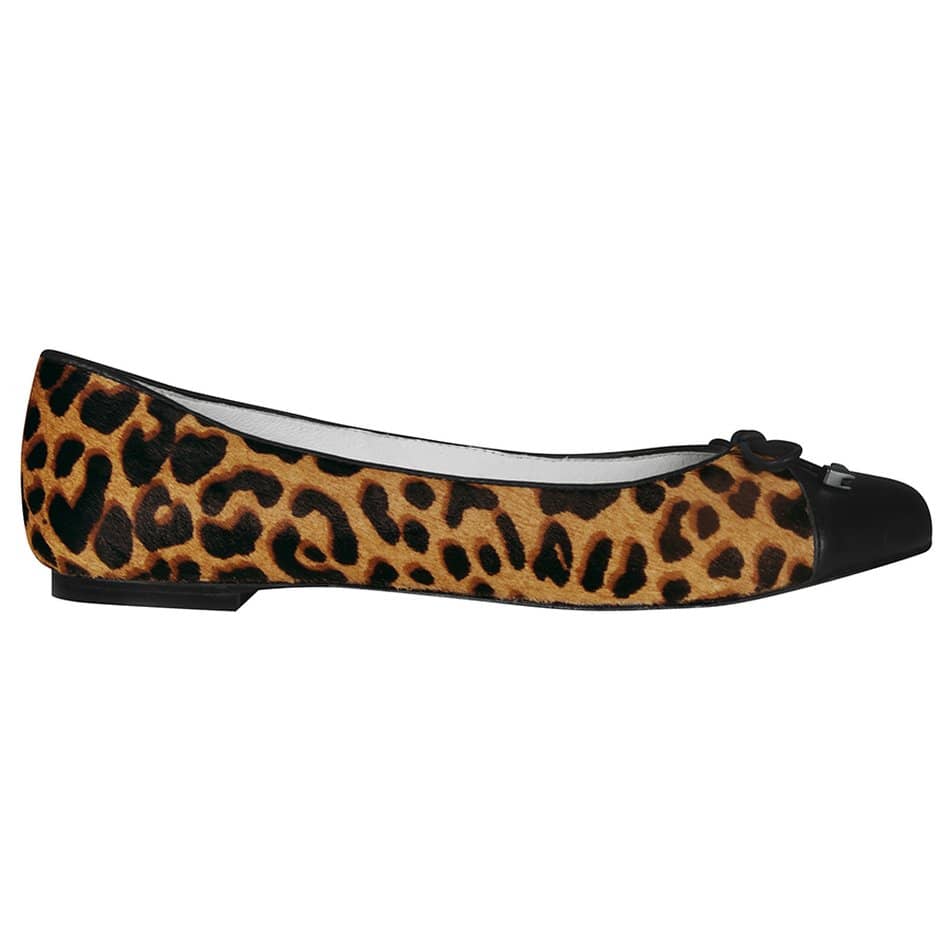 Vinci Shoes Classic Animal Print Ballerinas