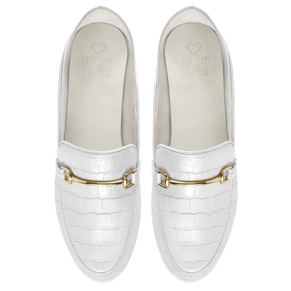 Vinci Shoes Boston White Loafers