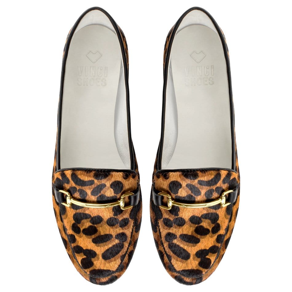 Vinci Shoes Isa Animal Print Loafers