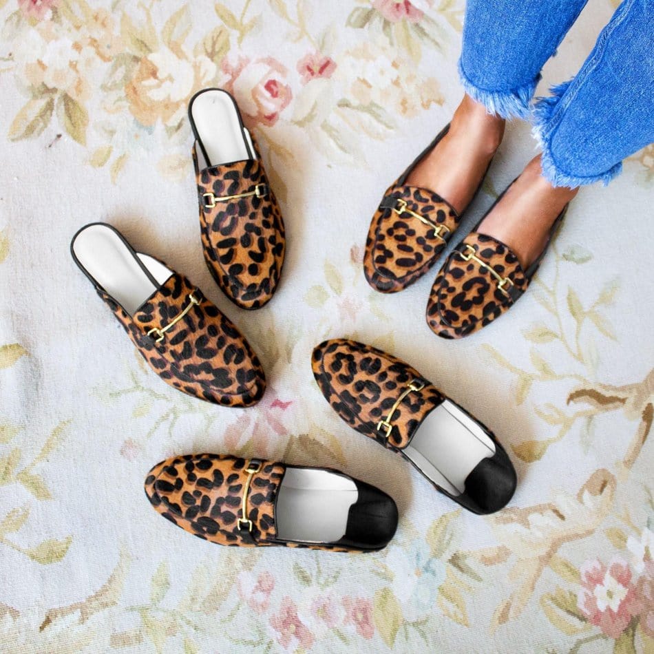 Vinci Shoes Isa Animal Print Loafers