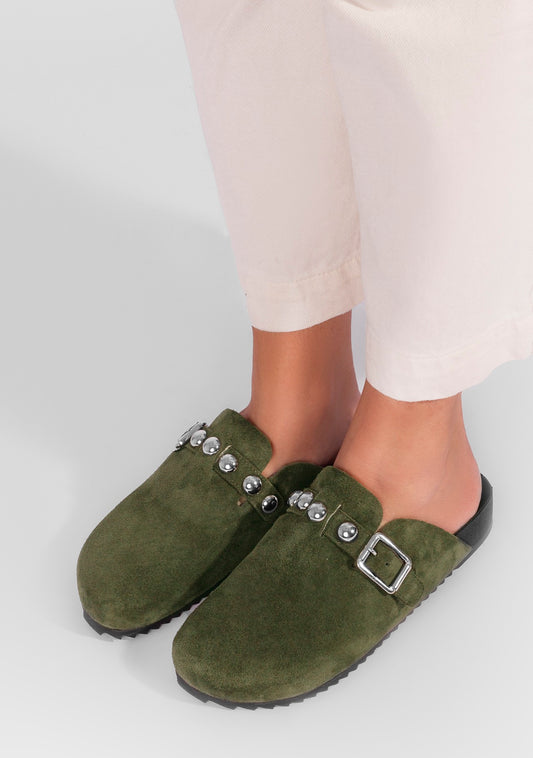 Dinamarca Olive Green Clogs