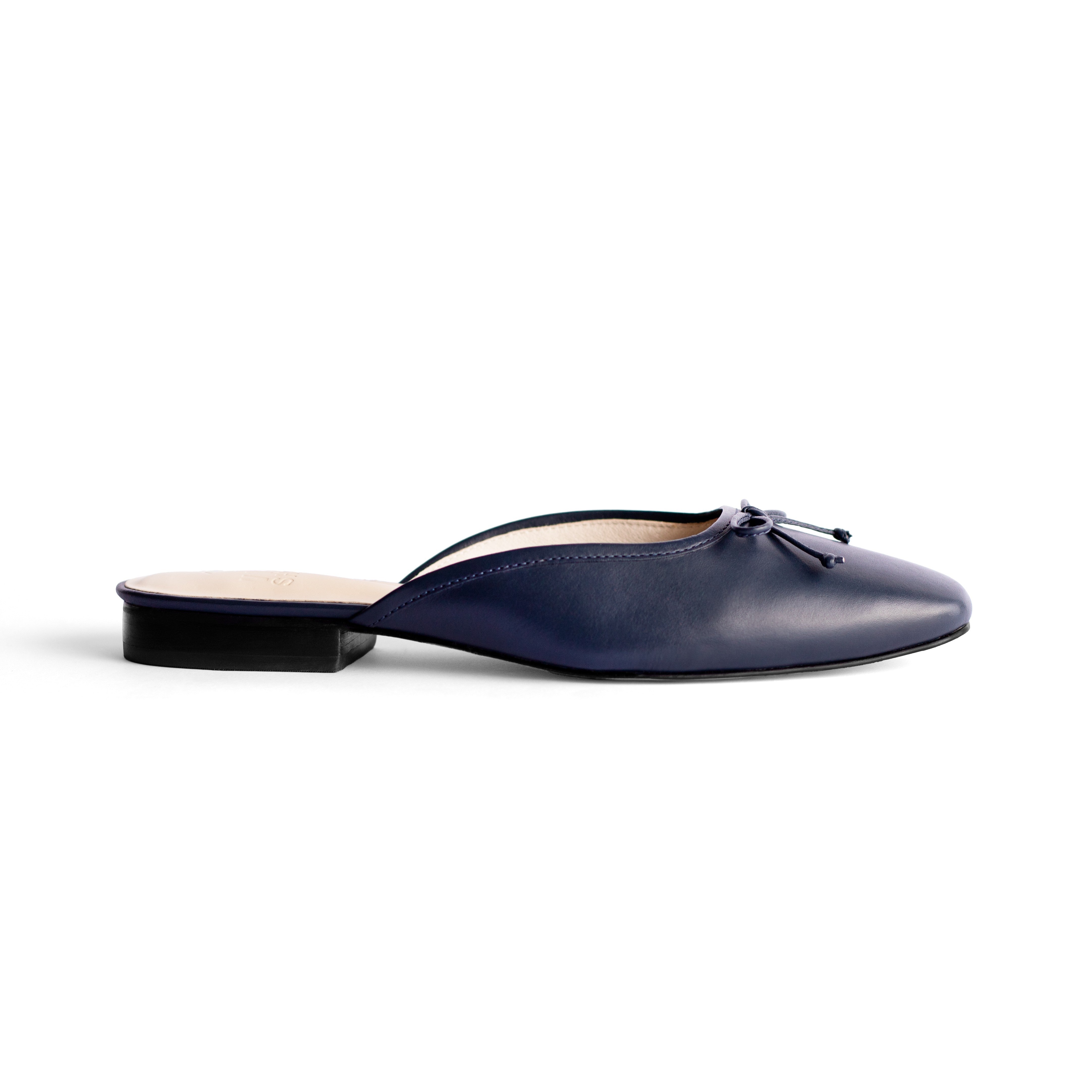 Shops navy blue mule