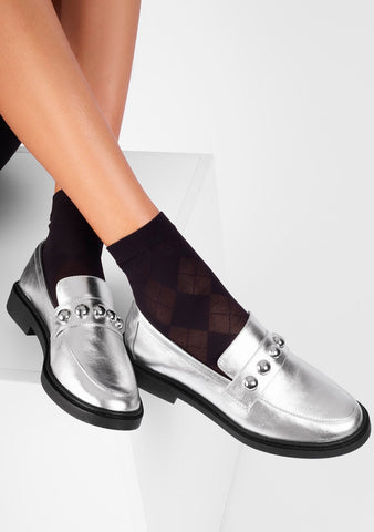 Giu Silver Loafers