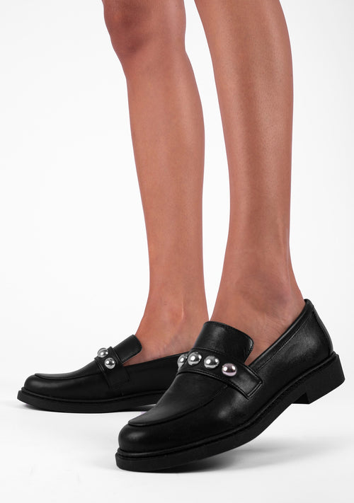 Giu Black Silver Loafers