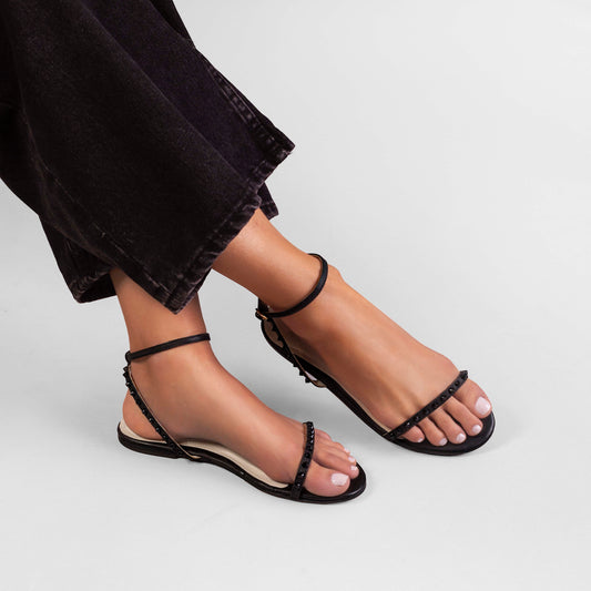 Vinci Shoes Fran Black Sandals