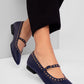 Frances Navy Blue Ballerinas