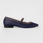 Frances Navy Blue Ballerinas