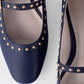 Frances Navy Blue Ballerinas