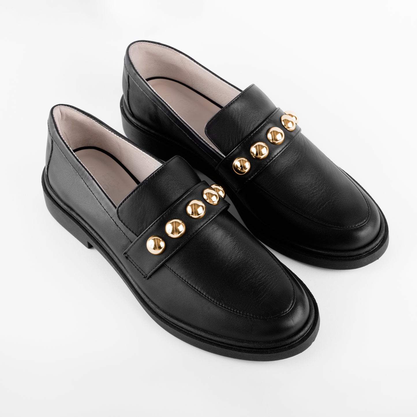 Giu Black Gold Loafers