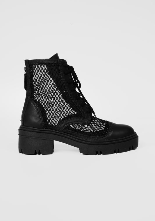 Holly Colorful Black Combat Boots