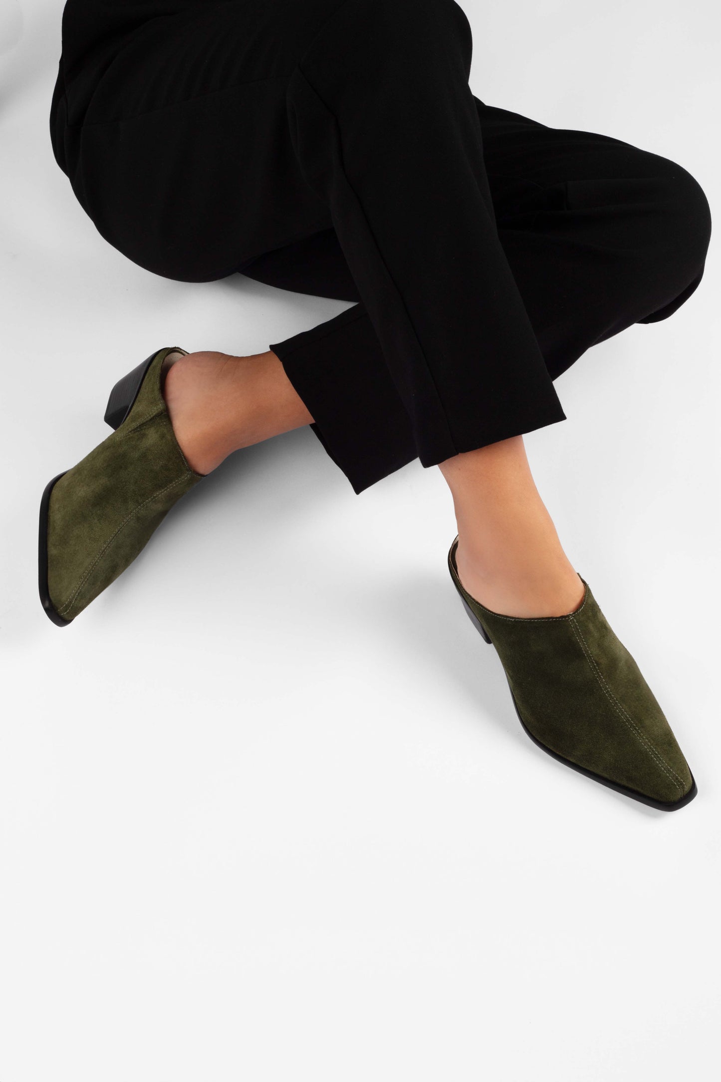 Houston Olive Green Mules