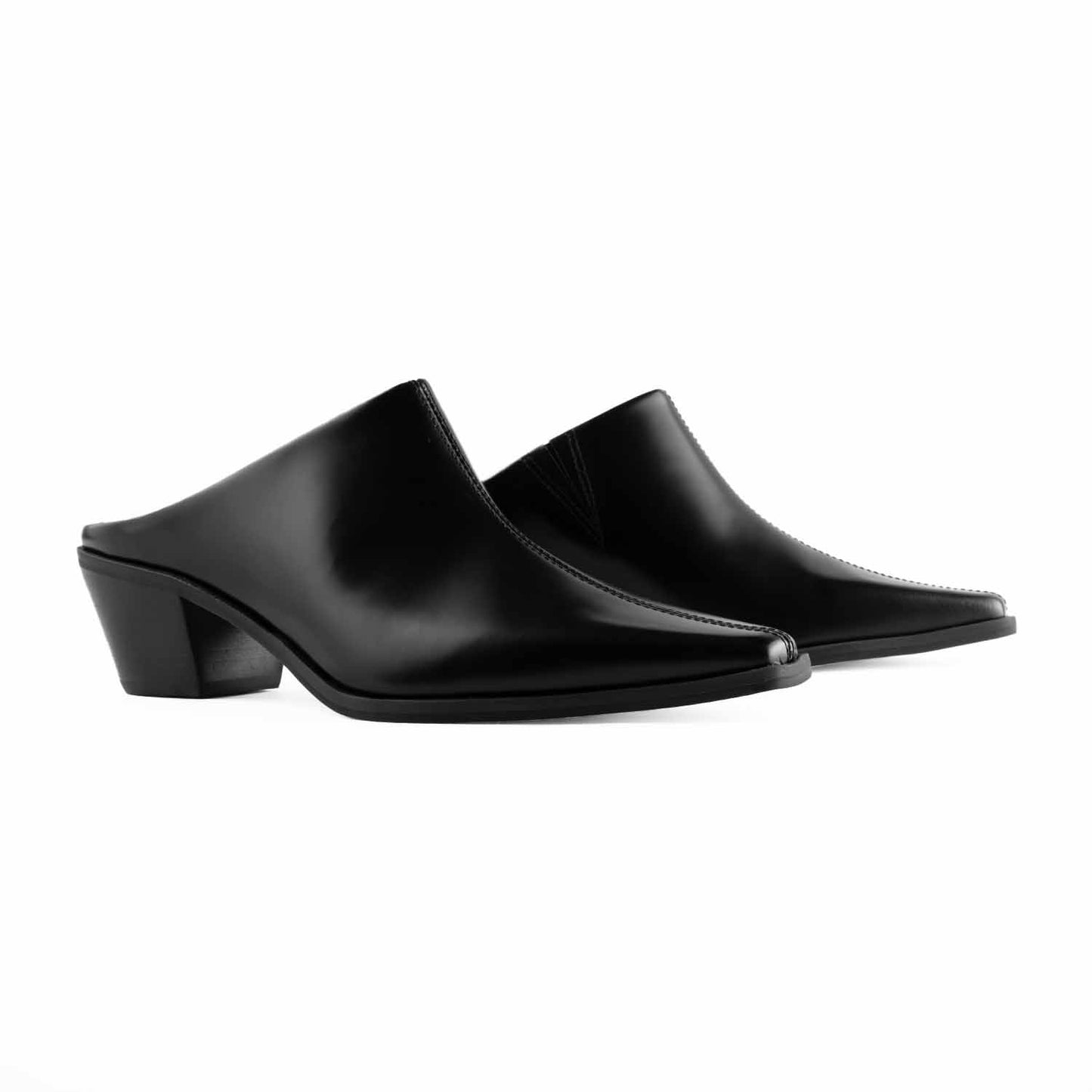 Houston Glossy Black Mules