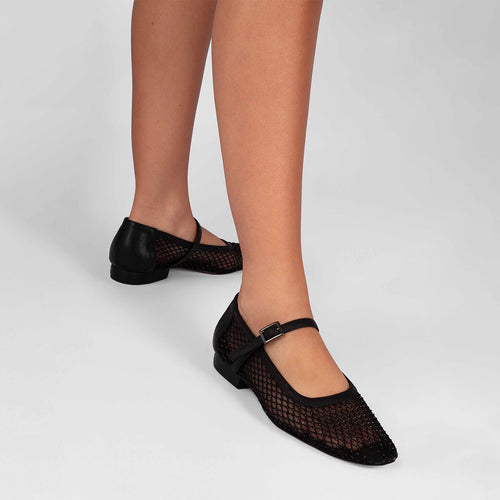 Isabela Black Diamond Ballerinas