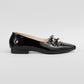 Jade Shiny Black Ballerinas