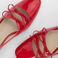 Jade Shiny Red Ballerinas