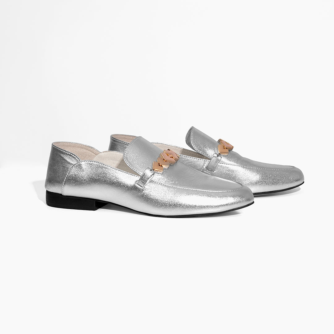 Leo Silver Loafers