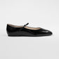 Mavie Shiny Black Ballerinas