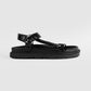 Morgan Croc Embossed Black Sandals