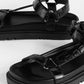 Morgan Croc Embossed Black Sandals