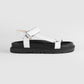 Morgan Croc Embossed White Sandals