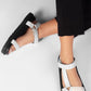 Morgan Croc Embossed White Sandals