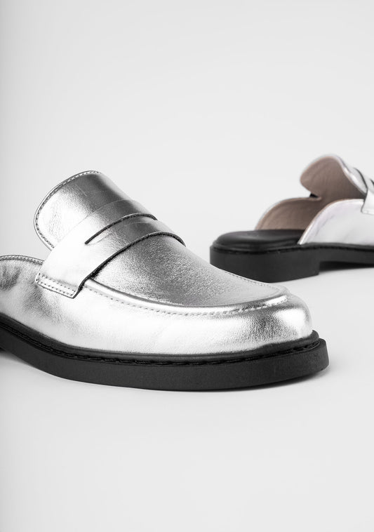 Silvana Silver Mules