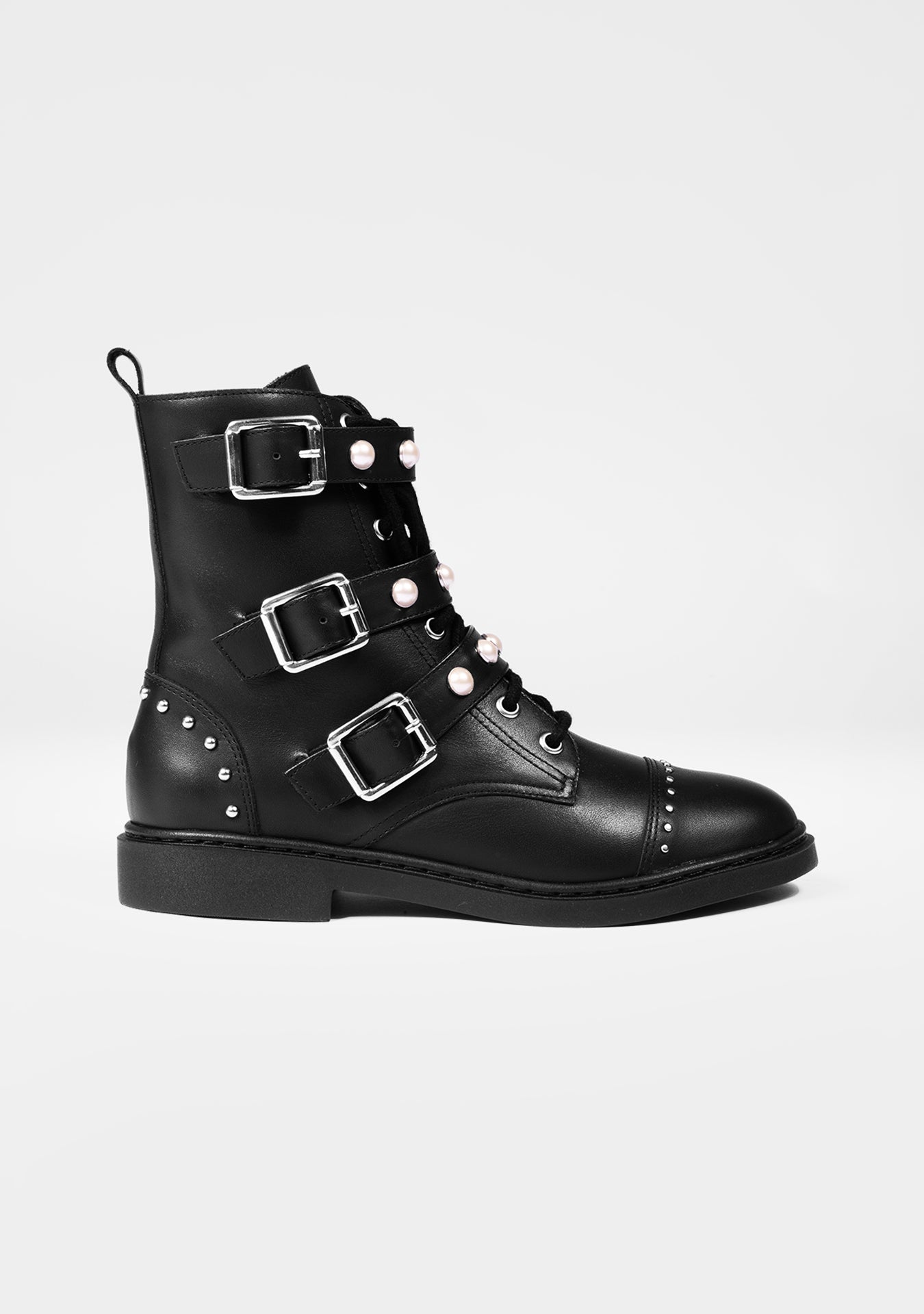 Suri Black Combat Boots