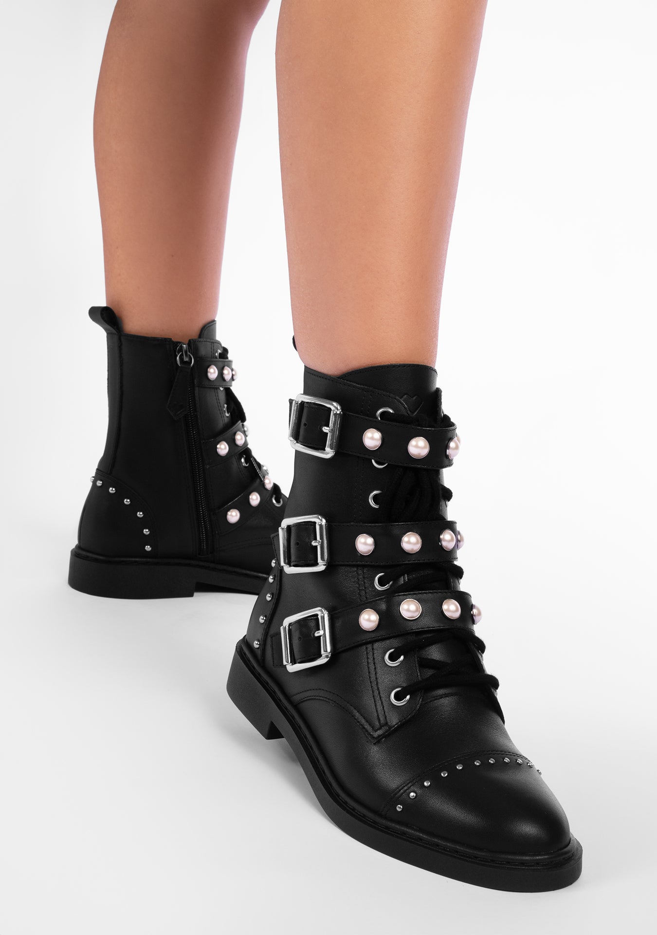 Suri Black Combat Boots