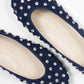 Theodora Navy Blue Ballerinas