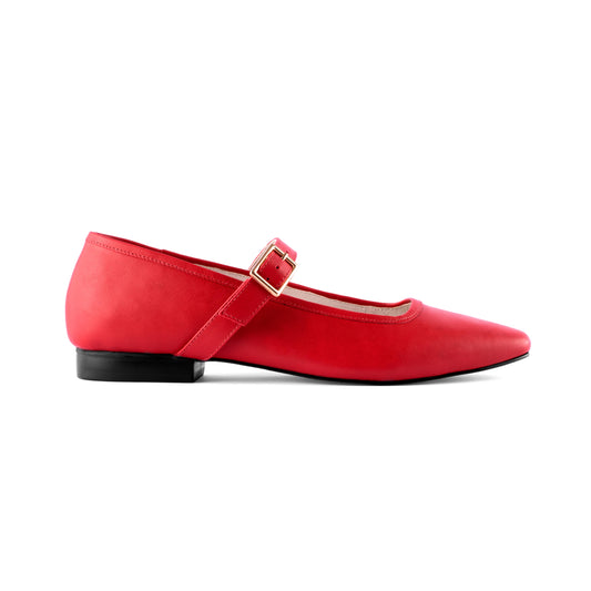 Vera Red Ballerinas