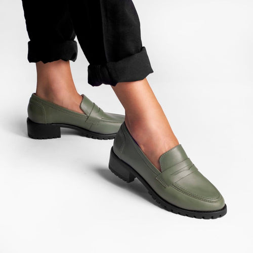 Dani Military Green Loafers