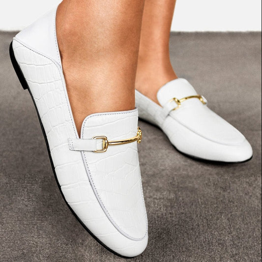 Vinci Shoes Boston White Loafers