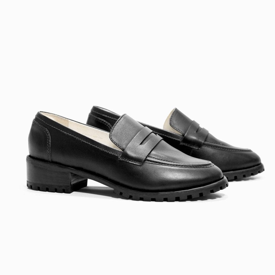 Vinci Shoes Dani Black Loafers