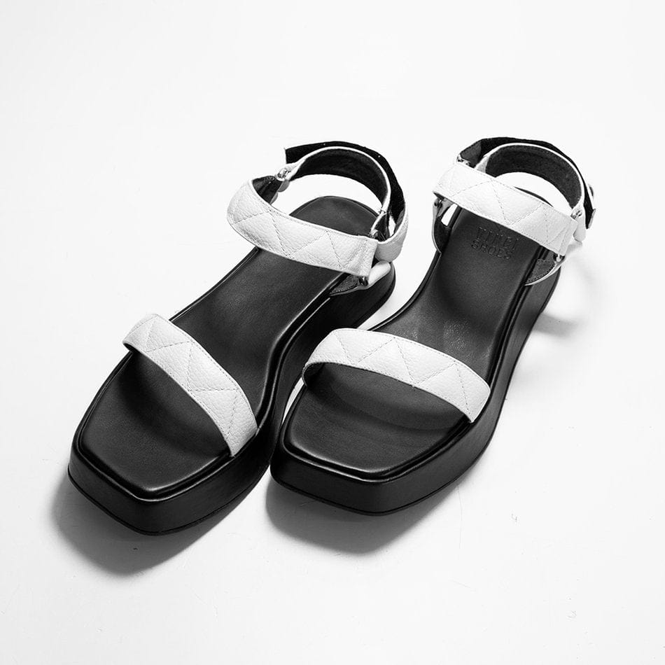 Vinci Shoes Lauren White Flatforms