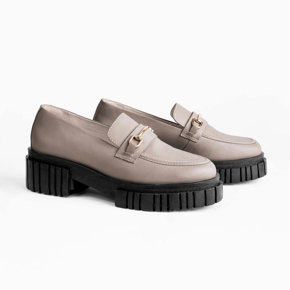 Vinci Shoes Angelica Greige Loafers
