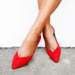 Vinci Shoes Candice Red Ballerinas