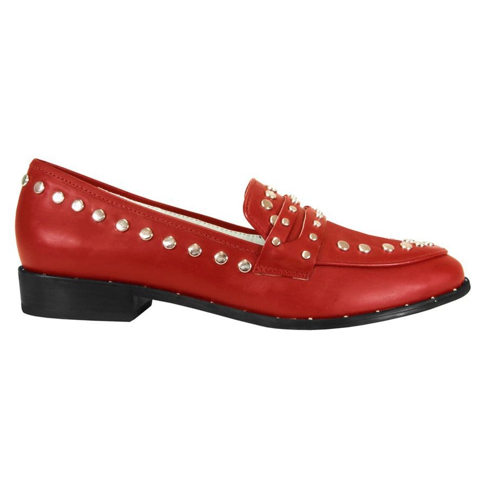 Vinci Shoes Rocky Red Loafers