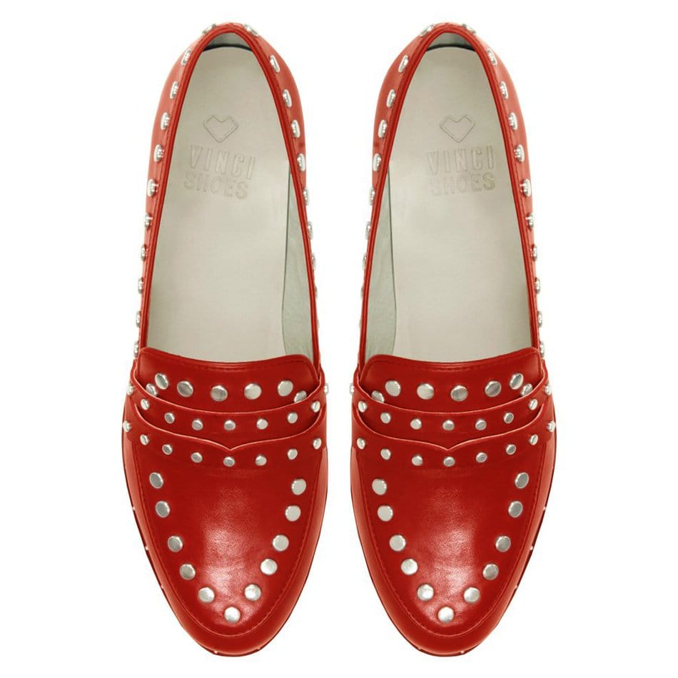 Vinci Shoes Rocky Red Loafers