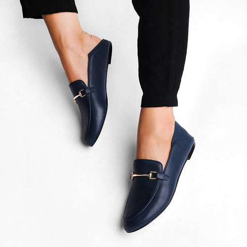 Boston Navy Blue Loafers
