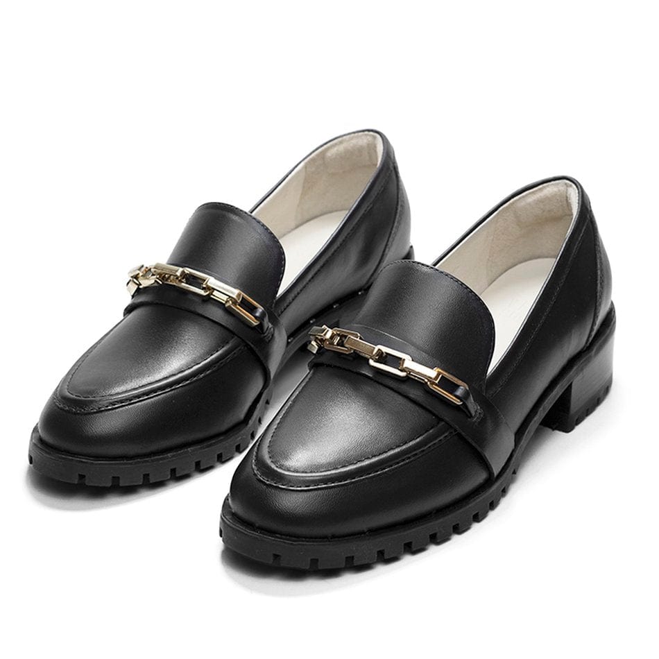 Vinci Shoes Ester Black Loafers