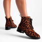 Vinci Shoes Minimal Animal Print Combat Boots